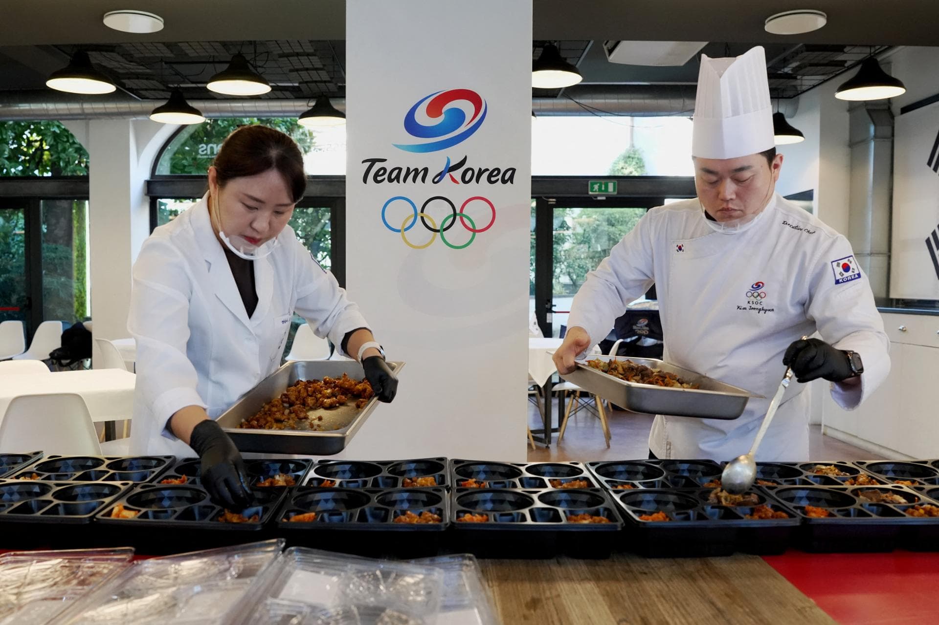 Korean athletes get 'rice power' driven to their door away from home